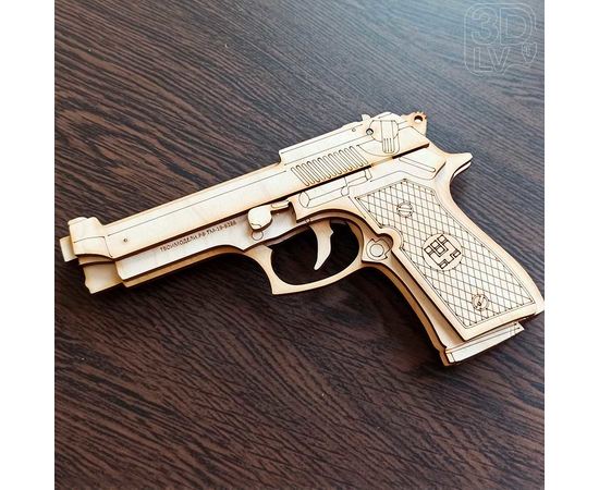 Изделия из дерева (фанеры) Резинкострел пистолет Beretta 92 из дерева копия 1:1 (3DLV-19-9286) tm-19-9286 купить в твоимодели.рф