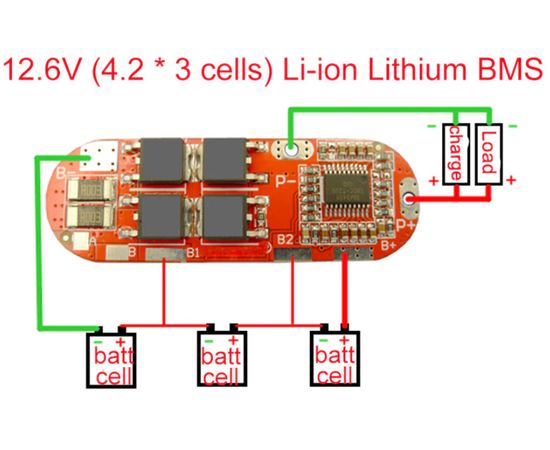 Arduino Kit BMS Контроллер,плата защиты 3S li-Ion 12.6V 25А (На три 18650) tm-19-9120 купить в твоимодели.рф