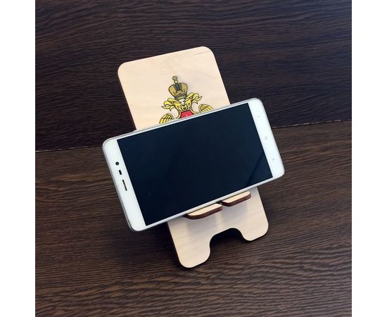 Изделия из дерева (фанеры) Подставка для мобильного телефона смартфона с логотипом МЧС России (3DLV-19-9492) tm-19-9492 купить в твоимодели.рф