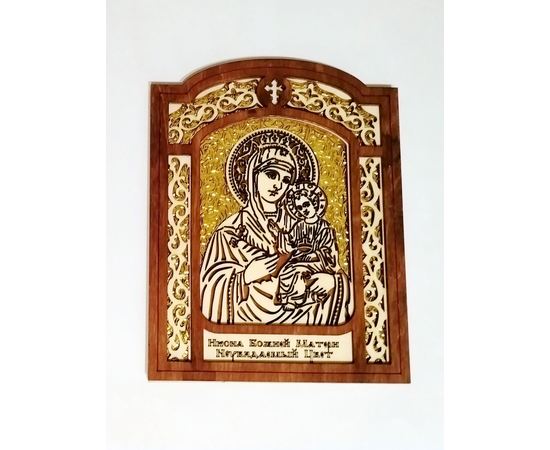 Изделия из дерева (фанеры) Икона Божией Матери "Неувядаемый Цвет" 4х слойная, деревянная рамка 15*20 см tm-26012026-01 купить в твоимодели.рф