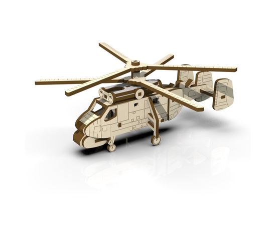 Изделия из дерева (фанеры) КА-25 Вертолет из  дерева "ВВС МИРА" 3DLV-10201 Набор для сборки 1/48 tm10201 купить в твоимодели.рф