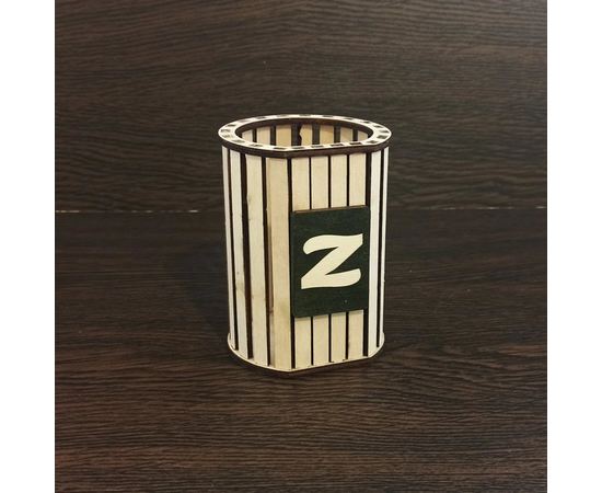 Изделия из дерева (фанеры) Подарочная карандашница с логотипом и символикой СВО Z (бюджетный групповой подарок) tma-02032022-z купить в твоимодели.рф