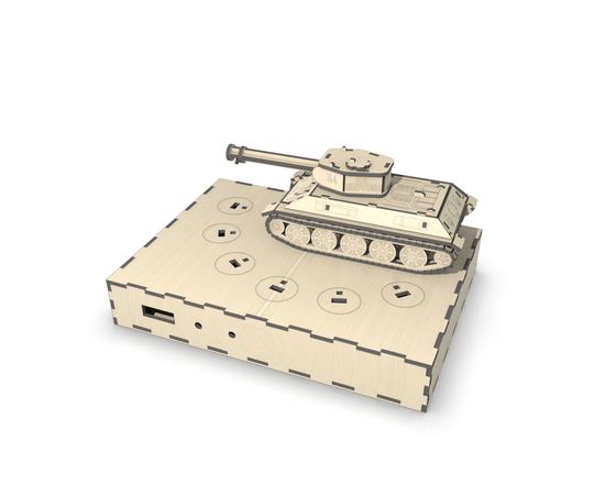Изделия из дерева (фанеры) Танк Т-34 СССР - корпус+подиум на 6 рюмок  для автоматической наливайки, наливатора, разливатора на базе Arduino [V3-6] tm-19-9507-6 купить в твоимодели.рф