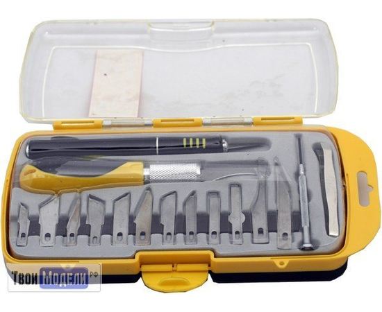 Оборудование для творчества JAS 4008 Набор 16 ножей с цанговым зажимом (алюминий) tm02146 купить в твоимодели.рф