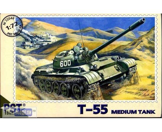 Склеиваемые модели  PST 72046 T-55 Советский средний танк 1/72 tm03351 купить в твоимодели.рф