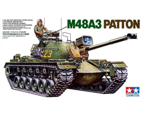 Склеиваемые модели  Tamiya 35120 М48А3 Patton средний танк U.S. tm03338 купить в твоимодели.рф