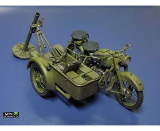 Склеиваемые модели  zvezda 3651 Звезда М-72 Советский мотоцикл с минометом tm04076 купить в твоимодели.рф